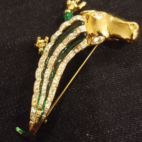KENNETH LANE Alligator 18 KT Gold Plated Pin /Brooch - Picture 5 of 7